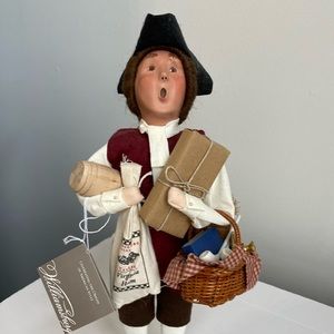 Byer's Choice Colonial Man Holding Ham and Basket